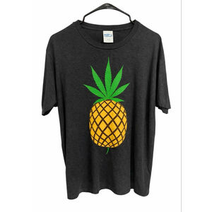 Port And Company Dark Heathered Grey Pineapple Weed Leaf Graphic T-Shirt